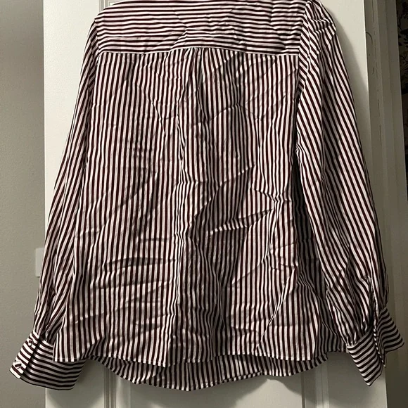 Anthropologie maroon and White Striped Blouse - Picture 2 of 3